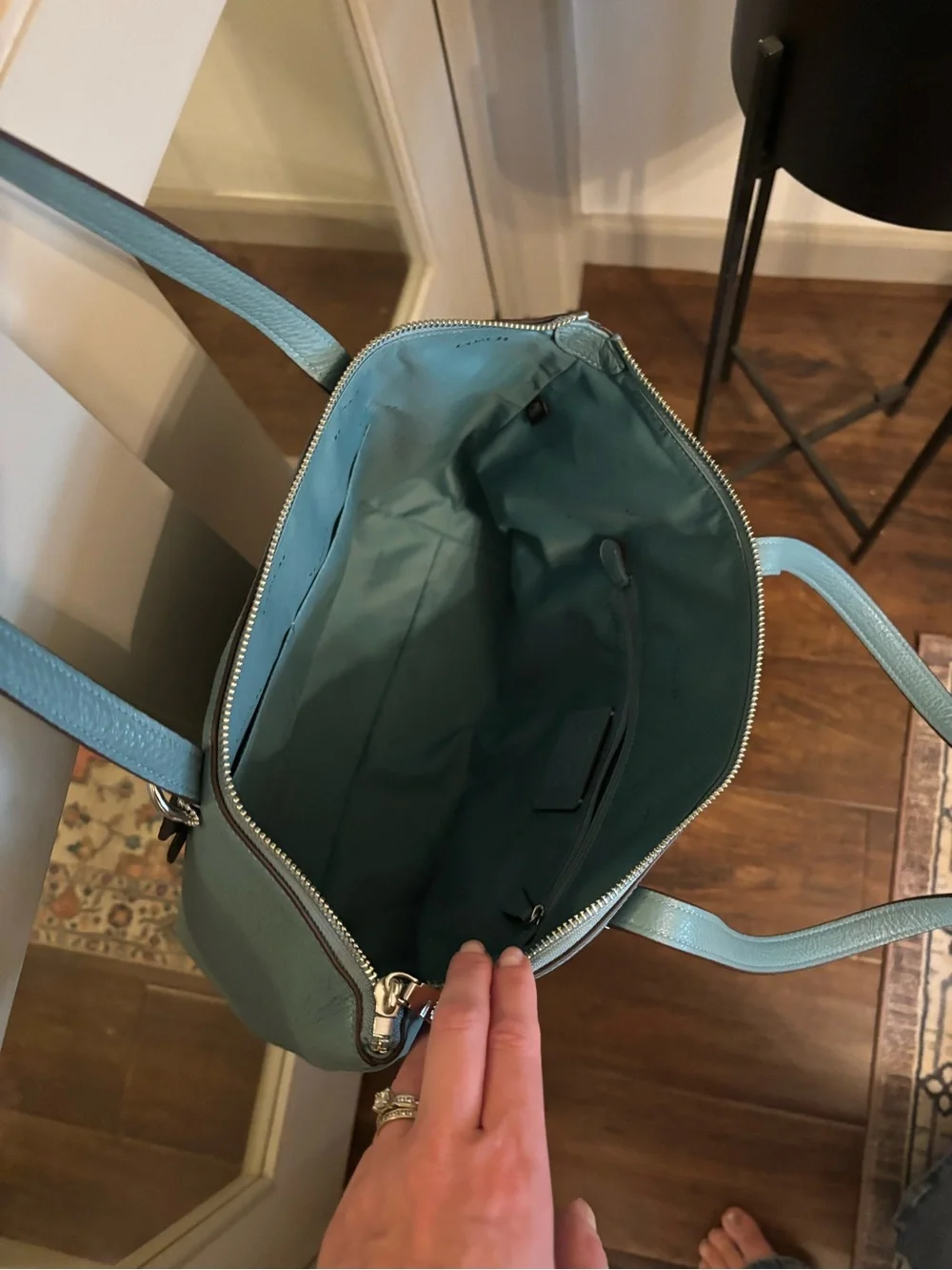Coach Pebbled Leather Taylor tote marine
